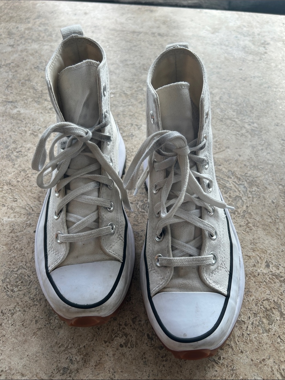 Converse Chuck Taylor All Star Cream High Top Platform Lug Sole Sneakers